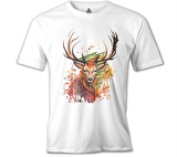 Geyik Forest Beyaz Erkek Tshirt