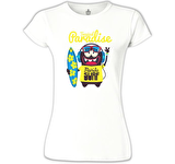 Florida - Sörf Beyaz Bayan Tshirt