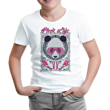 Panda - Pembe Beyaz Çocuk Tshirt