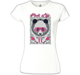 Panda - Pembe Beyaz Bayan Tshirt