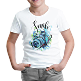 Kamera - Fotoğraf Beyaz Çocuk Tshirt