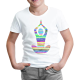Yoga - Lines Beyaz Çocuk Tshirt