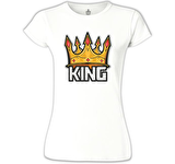 Big Size King Beyaz Bayan Tshirt