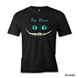Alice in Wonderland - Cat Siyah Erkek Tshirt