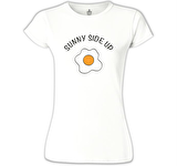 Sunny Side Up - Egg Only Beyaz Bayan Tshirt