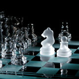 Glass Chess Cam Satranç Takımı (25 cm x 25 cm)