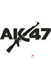 Ak47 Logo Silah Oto özel yeni sticker Siyah 20*12 Cm MİXGİFTZ