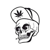 Şapkalı Kurukafa Duvar Dekor Sticker 45 X 45 Cm MİXGİFTZ