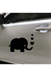 Karikatür Sevimli Fil Bebek Tasarım Oto özel yeni sticker Siyah 15*20 Cm MİXGİFTZ