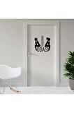 Düşünme Odası -kadın Ve Erkek Silüetli Espirili Wc Dekoratif Kapı özel sticker, MİXGİFTZ