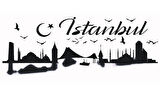 İstanbul Silueti Temalı Duvar Dekor Sticker (Tip 2) 40 X 16 Cm MİXGİFTZ