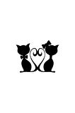 Aşık Kediler Oto özel yeni sticker Siyah 30 x 21 cm MİXGİFTZ