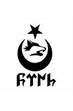 Göktürkçe Türk Kurt Hilal Oto özel yeni sticker 25 x 37 cm MİXGİFTZ