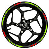 mixgiftzCBF kırmızı yazılı  neon(fıstık yeşili) pençe şeritli