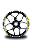 mixgiftzCFMOTO 450SR Sticker Jant İç & Dış Yazılı Etiket Modeli Neon Sarı - Beyaz
