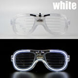 Beyaz Led Işıklı Parti Gözlüğü - Neon 3 Modlu