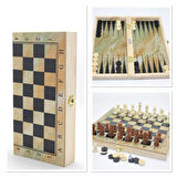 Ahşap Kutulu Satranç ve Tavla Seti Alk4219
