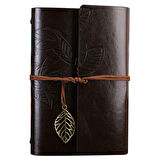 Büyük Yaprak Desenli Deri Defter