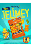 Jelimey Tropik 6 Adet x 35 gr | Jelatinsiz Doğal Tropik Lezzet Gummy Bear | Ayıcık