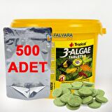 500 Adet Tropical 3-Algae Tablets A Kovadan Bölme Tablet Balık Yemi