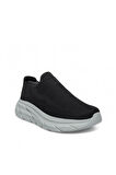 VOLİS TRİKO Siyah-Gri Memory Foam Taban Bağcıksız Erkek Yürüyüş Ayakkabı