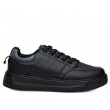 VOLİS SİYAH Memory Foam Taban Günlük Bağcıklı Erkek Sneaker Ayakkabı