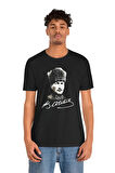 Atatürk Baskılı Siyah Unisex Oversize Bol Kesim T-Shirt