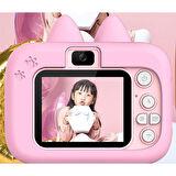 Pembe KS102  Mini Karikatür Çocuklar Dijital Kamera 1080P