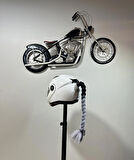 Motor & Motosiklet Tek Gri Ombre Renk Saç Kask Dış Aksesuarı