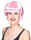 Soft Pembe Renk Parti Peruğu Küt Saç