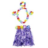 70658378 Luau Aloha Hawaii  Kolye Etek Taç ve Bileklik Seti Mor