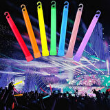 Karanlıkta Yanan Asılabilir ip Aparatlı Glow Stick Kolye Glow Stick Lamba 6 Adet 6 Renk 15 cm