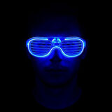 Mavi Led Işıklı Parti Gözlüğü - Neon Glow Gözlük 3 Modlu