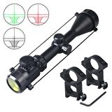 Spike 3-9x50 Zoomlu Keskin Nişancı Tüfek Dürbünü Kırmızı Yeşil Işık Çelik Gövde