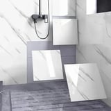 #Duvar Kendinden Yapışkanlı Su Geçirmez Mutfak Banyo Beyaz Mermer Desen Duvar Sticker 30 X 30 Cm