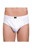 6 Adet  0109 Penye Kom %100 Pamuk Slip Erkek Külot Beyaz -  - Komslip - Beyaz ttk0109A6
