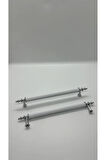Tuana Rustik Alüminyum Metal Lüks Modern Mobilya Çekmece Mutfak Dolabı Kulpu Krom-Krom 96mm (10 Adet)