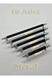 Tuana Rustik Alüminyum Metal Lüks Modern Mobilya Çekmece Mutfak Dolabı Kulpu Siyah-Krom 128mm (10 Adet)