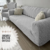 TUCHMALL jakarlı 3+3+1+1 koltuk örtüsü  | kanepe kılıfı  | çekyat örtüsü  | chester örtüsü yıkanabilir lastikli esnek 