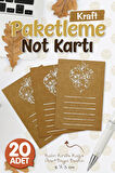 Not kartı-Tebrik Kartı  Teşekkür kartı Kraft 20adet-KBK020