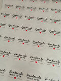 Hand Made With Love Şeffaf Etiket 70 adet Sticker-0025