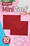 Mini Zarf Kırmızı 9x7 cm 20 adet-MZ114