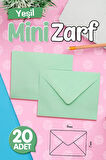 Mini Zarf yeşil 9x7 cm 20 adet-MZ116