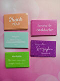 Teşekkür Kartı - Thank you card 50 adet renkli-TK070