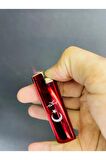 Türk Bayraklı Kırmızı Metal Kasa Çakmak /pürmüzlü -329b