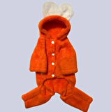 Gedyco Turuncu Peluş Küçük Irk Köpek Tulumu