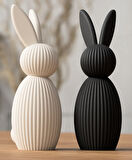  2'Lİ Tavşan Biblo 19 x 6 Cm 