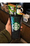 Starbucks Siyah Pullu Soğuk Içecek Bardağı 473 ml