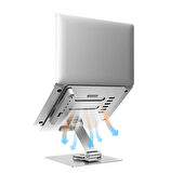 Metal Katlanabilir Laptop Macbook Notebook Standı 360 Derece Ayarlanabilir Telefon Tutucu Özellikli