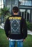 Erkek  iplik pamuklu Kışlık Bisiklet Yaka Baskılı SweatShirt - Siyah